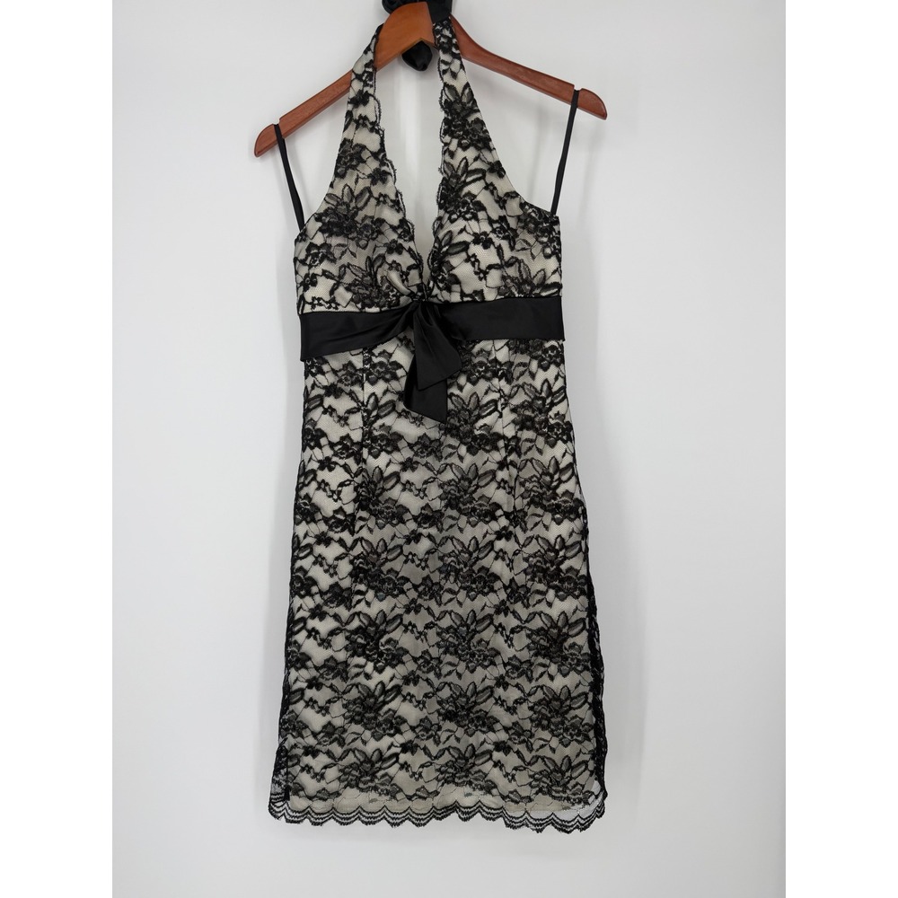 White House Black Market Womens Dress 6 Black Lace Cocktail Party Coquette